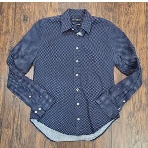 Nick Graham Button Up Slim Fit Blue White Size Medium